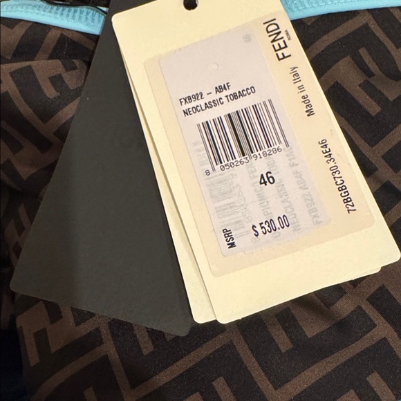 Fendi Neoclassic Tobacco One-Piece Bathing Suit. IT size 46/U.S. 10. NWT. - Picture 5 of 5